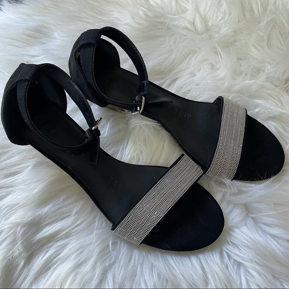 Athena Alexander wedge sandal bling faux suede